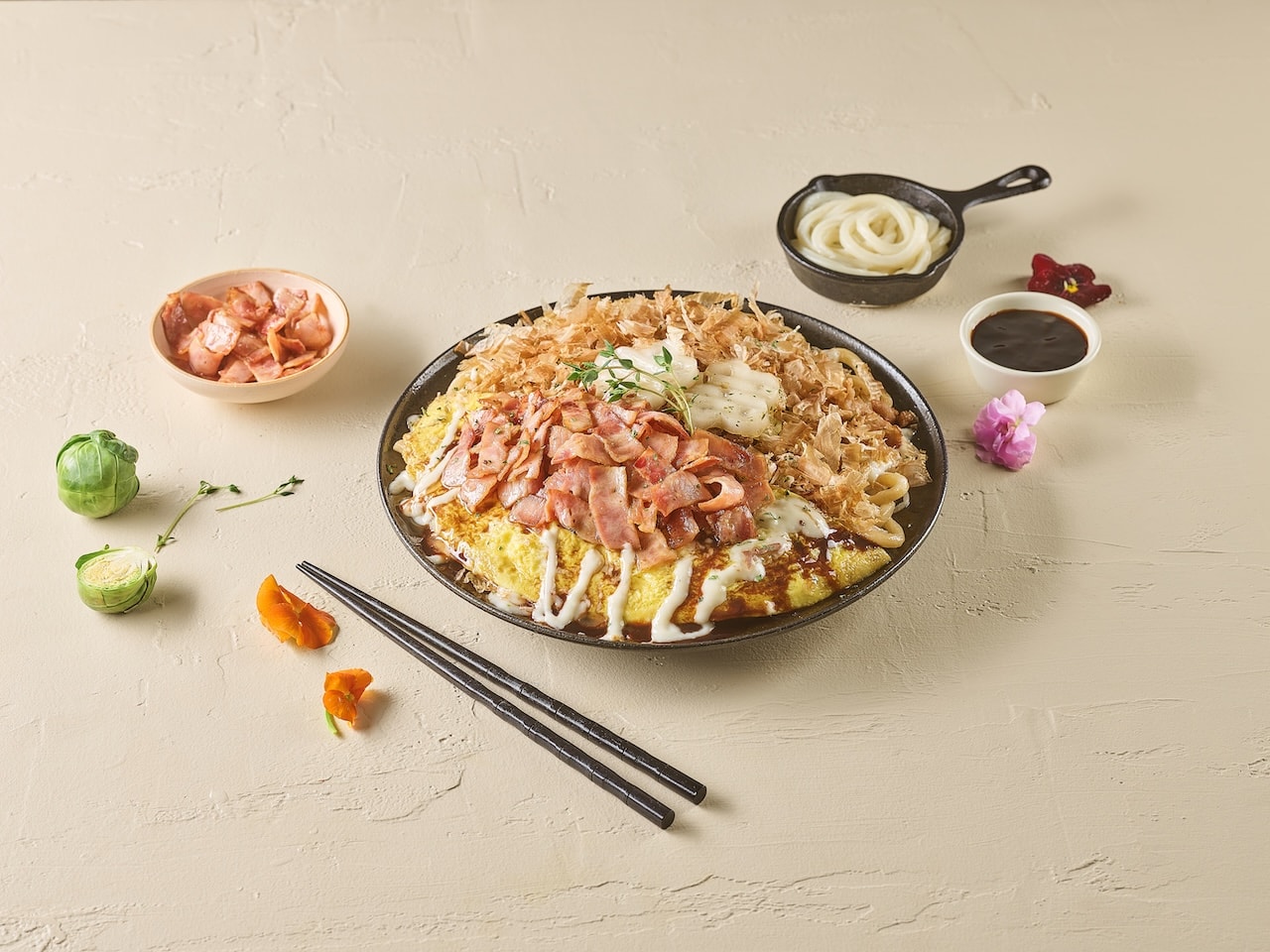 베이컨 볶음우동